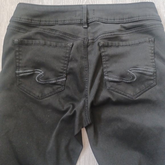 Silver Jeans Co Pants Womens 29x29 Black Chino Western Black Suki Super Skinny - Picture 4 of 7